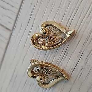 Monet Gold Heart clip-on earrings vintage